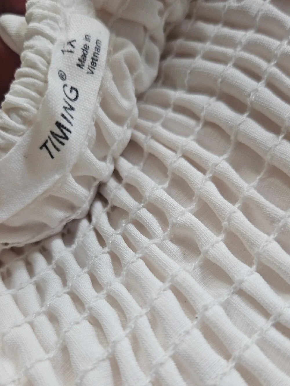Timing Cream Strapless Smocked Ruffle Slip - Picture 5 of 6